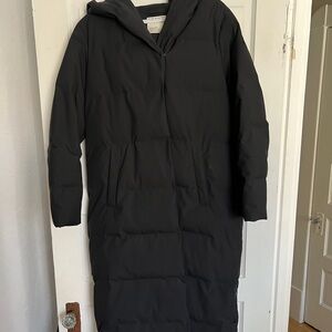 Frank & Oak Black Hooded Puffer Jacket